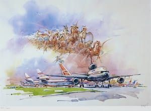 Nenad V. Karpov - Gelande vliegtuig - Ingelijst kopen? Bied vanaf 1!