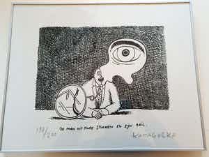 Kamagurka - ...de man uit 2 stukken...zeefdruk uit 1990 verkocht voor € 100!