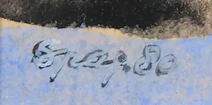 Henk Sparreboom - Gouache, Twee koppen tegen blauwe achtergrond kopen? Bied vanaf 1!