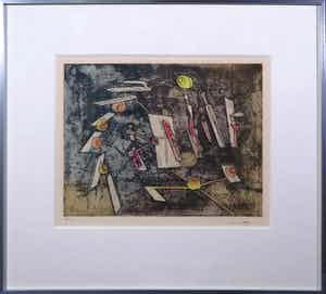 Roberto Matta - Ets, Zonder titel - Ingelijst verkocht voor € 100!