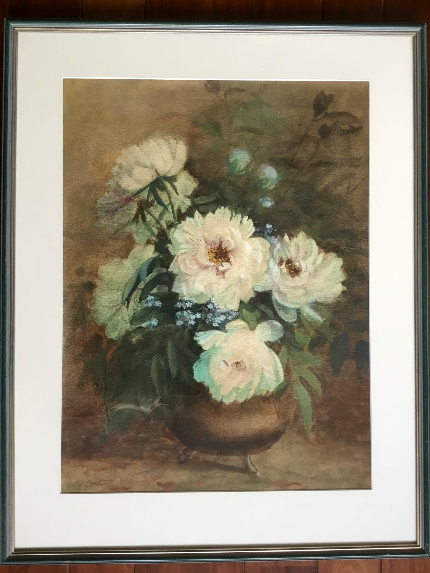 Geertruida Gorter-ten Cate Hoedemaker - Pioenrozen op vaas verkocht voor € 50!