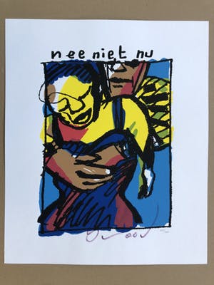 Herman Brood - Kleurenzeefdruk Nee niet nu Handgesigneerd. kopen? Bied vanaf 245!