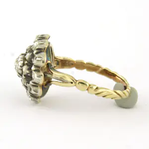 14k goud met zilver ring met roos geslepen diamant tot. 0.25ct – G/H - SI kopen? Bied vanaf 410!