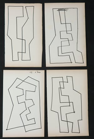 Siep van den Berg - Lot van vier abstracte composities kopen? Bied vanaf 1!