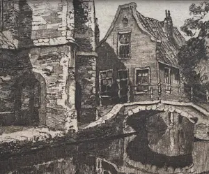 Jan Sirks - Ets - Vrouwenregt Delft kopen? Bied vanaf 45!