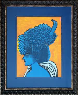 Corneille - 'L’oiseau sur la tête' - Groot - Imposant ingelijst (nieuw) verkocht voor € 865!