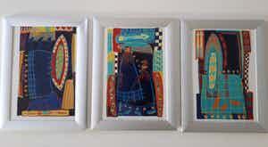 Diana van Hal - So many ways to catch fish 5, 6 en 7 (3 x linosnede) verkocht voor € 100!