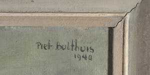Piet Bulthuis - Olieverf op doek, Rotskust bij Yport Normandië - Ingelijst (Groot) kopen? Bied vanaf 1!