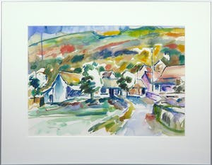 Piet Snoeren - Aquarel, Straat - Ingelijst kopen? Bied vanaf 1!