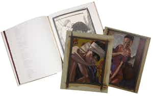 Nico Vrielink - 'Op de brug naar de tempel' met tekst van Marion Bloem + twee losse zeefdrukken verkocht voor € 70!