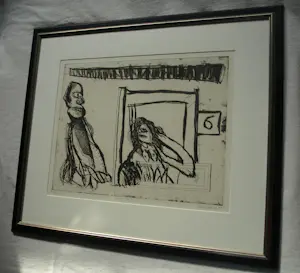 Lucebert - Ingelijste ets , Meisje Zes – 1967 – Oplage van slechts 30 ex. kopen? Bied vanaf 500!