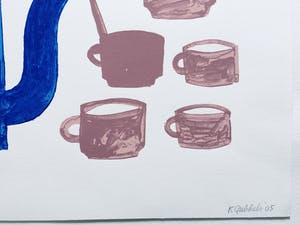 Klaas Gubbels - zeefdruk ‘Blauwe kan met kopjes’ - 2005 - oplage XX. kopen? Bied vanaf 275!