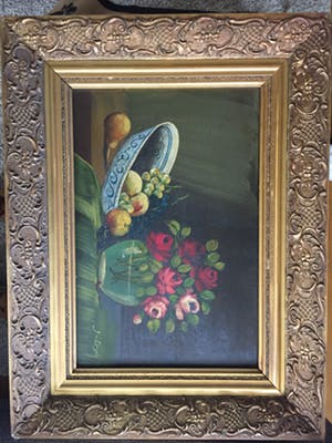 Jos van Dijk - Bloemen in vaas met fruitschaal kopen? Bied vanaf 40!