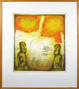 Hans Heijman - Kleurenets, De Verwondering III - Ingelijst verkocht voor € 40!