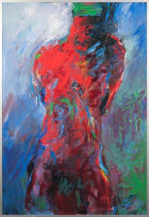 Franscz Witte - Acryl op karton, Emotie II - Ingelijst verkocht voor € 50!