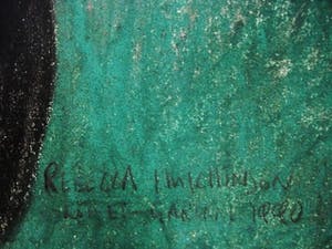 Niet of onleesbaar gesigneerd - Intrigerende gemengde techniek "damesportret met figuren" MEGAGROOT! kopen? Bied vanaf 1!