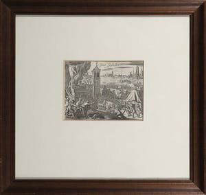 Niet of onleesbaar gesigneerd - Gravure, Guines Geplondert - Ingelijst kopen? Bied vanaf 1!