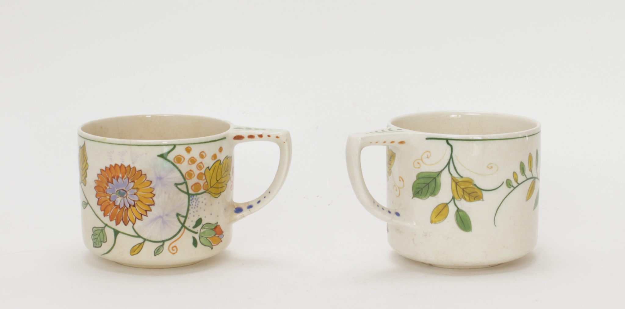 Plateelbakkerij Zuid-Holland - 2 plateel koppen - 'Juliette' kopen? Bied vanaf 15!