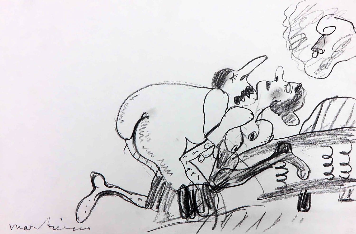 Anton Martineau - Potloodtekening, Zonder titel verkocht voor € 1!