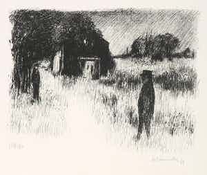 Metten Koornstra - Litho, Op weg naar huis verkocht voor € 35!