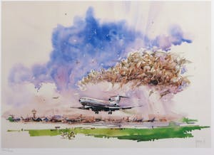 Nenad V. Karpov - Opstijgende vliegtuig - Ingelijst kopen? Bied vanaf 1!