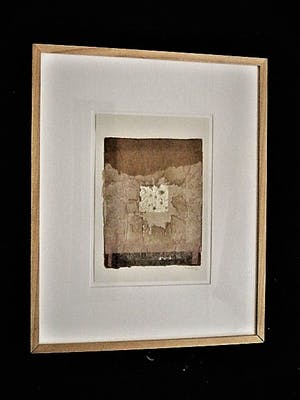 Niet of onleesbaar gesigneerd - Uit KLM collectie - Intrigerende Collage - bamboe/inkt/zilververf - gesigneerd kopen? Bied vanaf 1!