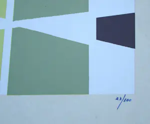 Jean Leppien - Composition abstrait - Originele zeefdruk - 1954 kopen? Bied vanaf 180!