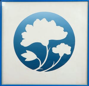 Niet of onleesbaar gesigneerd - Blinddruk en zeefdruk Peony, - Ingelijst kopen? Bied vanaf 1!