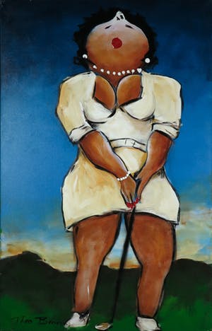 Theo Broeren - Acryl op doek, Golf 4 (Zeer Groot) kopen? Bied vanaf 100!