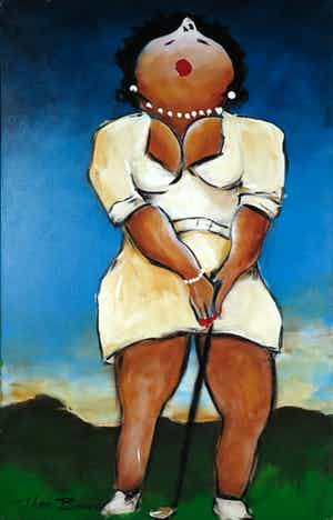 Theo Broeren - Acryl op doek, Golf 4 (Zeer Groot) verkocht voor € 100!