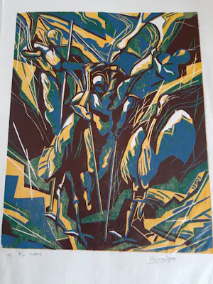 Marianne Dijkstra - Houtsnede op Japans papier. kopen? Bied vanaf 20!