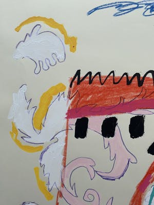 Bert Vredegoor - gemengde techniek op papier - 'King Crimsons castle' - 1984 (UNIEK WERK) kopen? Bied vanaf 1!