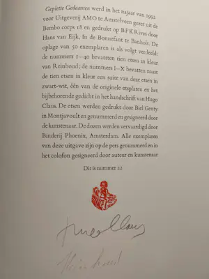 Reinhoud D'Haese - ets + map, CoBrA , gesigneerd door kunstenaar en Hugo Claus kopen? Bied vanaf 140!