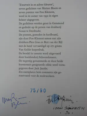 Fon Klement - en Marion Bloem - Boek met 8 werken - 1992 kopen? Bied vanaf 199!