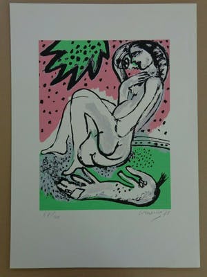 Corneille - NAAKTE VROUW / KLEURLITHO / 70x50cm / SIG / 1973 kopen? Bied vanaf 130!