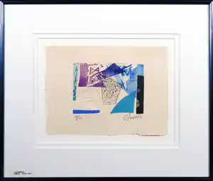 Didier Chmits - Kleurenets, Abstracte compositie - Ingelijst verkocht voor € 1!