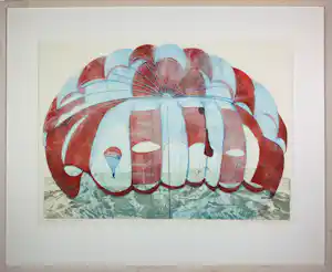 Leentje Linders - Kleurets op papier, Falling to earth, Part 4 - Ingelijst verkauft für € 40!