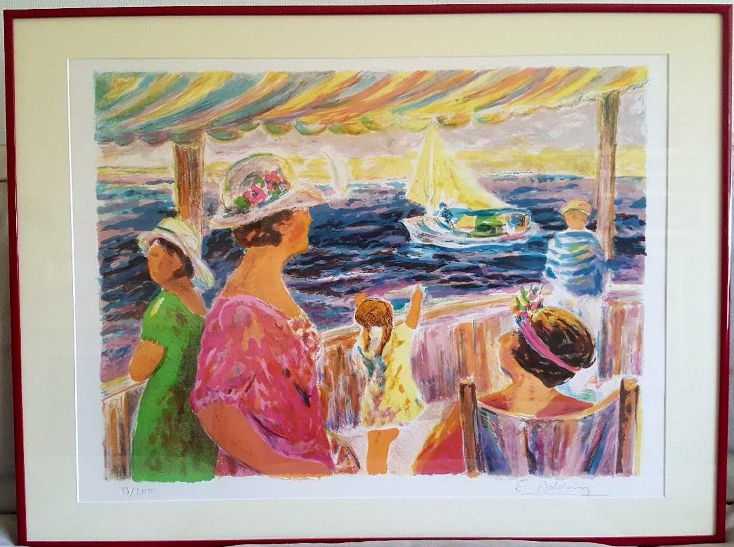 Elyane Addari - ''Dîner au port'' litho met beperkte oplage verkocht voor € 50!
