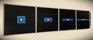 Piet van Zon - complete serie van viermaal acryl en tape op doek - 1990 - kaufen? Bieten Sie von 189!