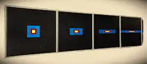Piet van Zon - complete serie van viermaal acryl en tape op doek - 1990 - kaufen? Bieten Sie von 189!