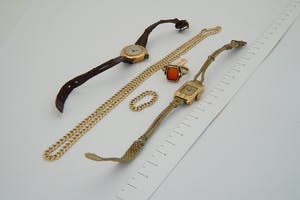 2294 - 14Kt Vintage Art Deco Combi-pand-Collier -2x Horloge - 2 ringen. kopen? Bied vanaf 400!