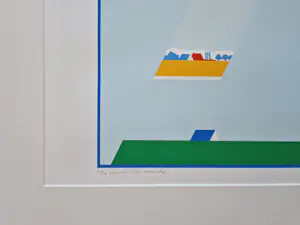 Han Jansen - grote geometrische zeefdruk "verschuivend landschap" - 70 exemplaren - gesignrd kopen? Bied vanaf 39!