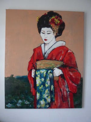 Anke Peddemors - Acryl op doek. "geisha". kopen? Bied vanaf 100!