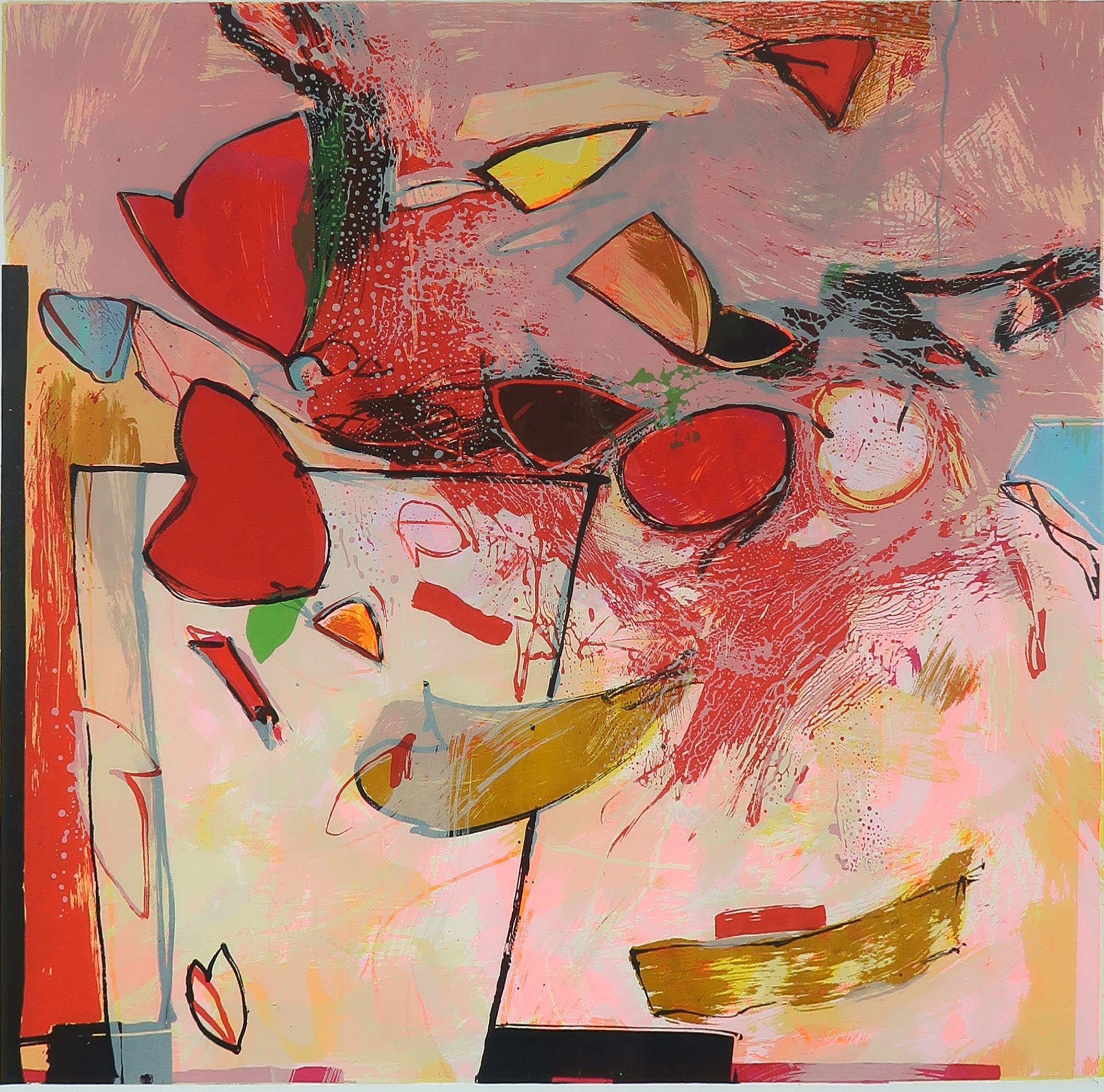 Pieter Vermeulen - Zeefdruk, Vaasverhaal - Ingelijst kopen? Bied vanaf 35!