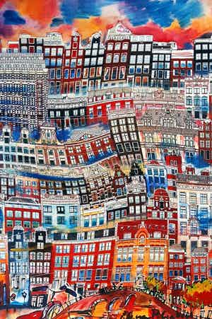 Elena Polyakova - Vrolijk Amsterdam verkocht voor € 65!