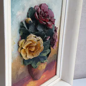 Gerdina Johanna Horvers - Reliëfschilderij met Bloemen kopen? Bied vanaf 35!