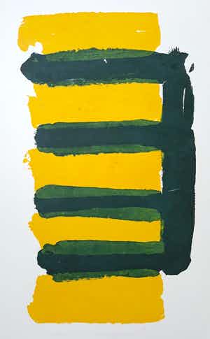 Adine Engelman - Abstracte compositie, monotype verkocht voor € 75!