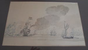 Niet of onleesbaar gesigneerd - Print van klassieke aquarel van een zeeslag kopen? Bied vanaf 1!