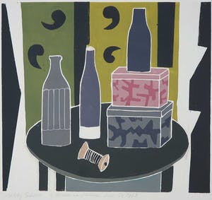 Betty Scheer - Linosnede, 2 dozen en flessen kopen? Bied vanaf 35!