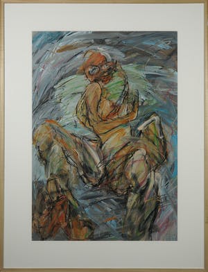 Rob Jansen - Olieverf op papier, Raho 7 - Ingelijst (Groot!) kopen? Bied vanaf 70!